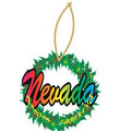 Nevada Wreath Ornament w/ Clear Mirrored Back (2 Square Inch)
